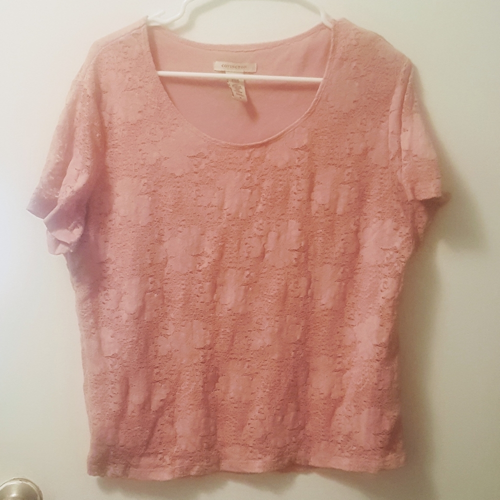 🌼3 for 22🌼Adorable Pink Lacy Top XL